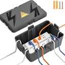 Iwillink Large Outdoor Electrical Box (12.6 x 8.6 x 5.1 inch), IP54 Waterproof Extension Cord Cover Weatherproof with 8 Cable Seal Entry, Protect Power Strip, Holiday Light, Timer Outlet Plug, Black