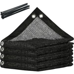 ShadeMart 50% Shade Cloth for Patio, Black 16FT x 16FT Shade Cover with Upgrade Grommets and Zip Ties, Mesh Sunblock for Plant, Vegetables, Chicken, Dog, Greenhouse, Pergola (We Make Custom Size)
