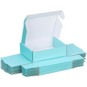 FARRAY 50 Pack of 7x5x2 Inches Small Shipping Boxes, Durable Corrugated Cardboard Boxes for Shipping, Gift, Mailing and Packaging, Teal