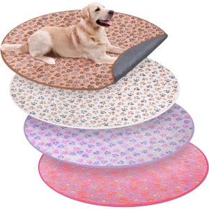 Clysee 4 Pack Washable Whelping Pad Whelping Supplies Absorbent Reusable Puppy Training Pads Reusable Dog Mat for Floor Non Slip Washable Pee Mat for Dogs(Colorful,32 Inch)