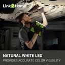Link2Home 30W LED Work Light, 2400 lumens, 360 Rotation Stand with Hooking System, Weatherproof with 6ft. Cord and Impact-Resistant Glass Lens
