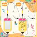 Geyoga 4 Pcs Teacher Lanyard with ID Holder Bulk Back to School Gifts Retractable ID Badge Holder with Wood Bead Decor for Office First Day of School Year Teacher Gifts(Pencil)