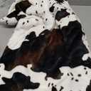 Cow Print Blanket Ultra Soft Fleece Cow Throw Blanket for Couch Bed & Travel, All-Season Cozy Cow Pattern Western Decor Gift Blanket for Women & Girls 5060 Inches Black