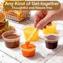 BYSNOW 1000 Sets 2 oz Plastic Jello Shot Cups with Lids, Clear Portion Cups | Small Disposable Condiment Containers, Stackable Souffle Cups, Airtight Sauce Cups for Salad Dressing, Snacks, Meal Prep