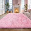 Pink Fluffy 9x12 Large Area Rugs for Bedroom Living Room Girls, Soft Washable Fuzzy Furry Shag Rug for Kids Room, Nursery, Dorm Decor, Cute Plush Carpet for Baby Toddler