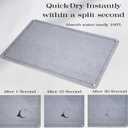 Stone Dish Drying Mat 24"16" Large Diatomaceous Earth Dishes Quick Dry Pad for Kitchen Counter with Heighten Stainless Steel Feet, Fits Various Countertops & Drain Bowl Racks, Dark Gray
