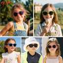 Pro Acme Kids Square Sunglasses for Girls TR90 Flexible Material Polarized Cute Shaped UV400 Sunnies Age 4-12