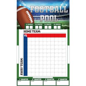 Augisteen Large Football Pool Poster 17 x 27.5 Inch Football Squares Board 100 Grids Score Record Poster 2026 Super Game Bowl Party Supplies Favors for Footballs Sports Game Party Decorations