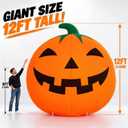 ZPISF 12 FT Halloween Inflatables Giant Pumpkin with Rotating LEDs