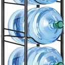 MOOACE 5 Gallon Water Jug Holder, 5 Tier Heavy Duty Water Cooler Jug Storage Rack, Detachable Water Dispenser Stand, Water Bottle Holder Organizer, Black