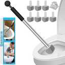 Pumice Stone Toilet Bowl Cleaner Toilet Deep Cleaning,Bathroom Cleaner Brush with Long Handle for Remove Hard Water Stains with Toilet Handle+ Pumice Stones