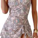 MADCAP One Piece Swimdress Swimsuits for Women with Skirt Tummy Control Swim Dress Bathing Suit Swimwear (XL)