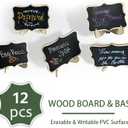 12pcs Mini Chalkboard Signs with Stand,Food Labels for Party Buffet, Food Tag/Name Card for Wedding Table, Name Tag Drink Labels Taco/Candy Bar/Bake Sale Food Sign, Catering Supplies Buffet Display