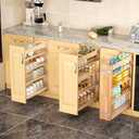 OCG 4-Tier Pull Out Kitchen Cabinet Spice Rack Holder Shelves (5" W x 22" D), spice organization for cabinet Storage Organization, pull out spice racks for inside cabinets