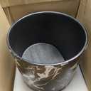 GJCR products 10 Inch Round Ceramic Planter with Tray, Black Granite Finish, Indoor Plant Pot with Drainage Mesh and Scratch Pad