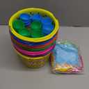 12 Pieces Easter Baskets with Handle for kids - Plastic Easter Egg Hunts Bucket with 36Pcs Empty Eggs and 60g 6 colors Grass for Pascua Party Favor Garden Basket Filler Stuffer Decorations