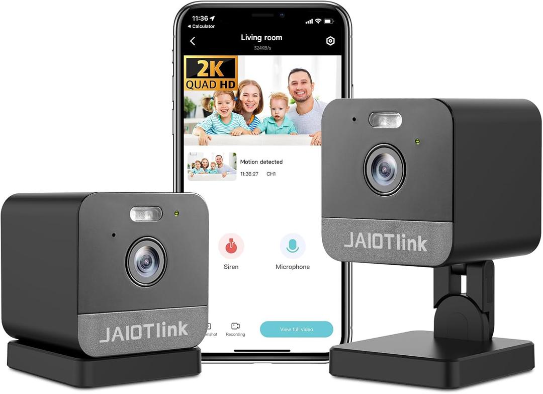 2K 2.4G/5G Dual-Band Security Camera Indoor, Plug-in Cameras for Home Security, Baby/Pet WiFi Camera with Phone App, Smart Night Vision, Motion Detection, 2-Way Talk, 2-Pack (2K-2Pack, Black)