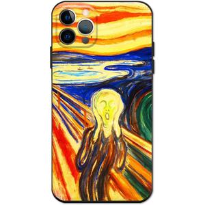 Berkin Arts Compatible with iPhone 15 Pro Max Case Silicone Cover with Screen Protector Shock Art Abstract Painting (The Scream by Edvard Munch)