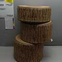 ECR4Kids SoftZone Tree Stump Stool Set, Flexible Seating, Chocolate, 3-Piece