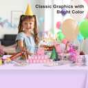 6 Pack Disposable Light Purple Tablecloth, Rectangular Lavender Plastic Table Cloths for Parties Disposable, 54x108 in Waterproof Tablecloth for Birthday Party Baby Shower Picnic Valentines