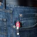 KeySmart Rugged - Multitool Key Holder for Keychain w/Bottle Opener and Pocket Clip, Key Organizer for Key Chain, EDC Keychains, Key Ring for Car Fobs Key Chains, Expandable (Up to 14 Keys, Red)