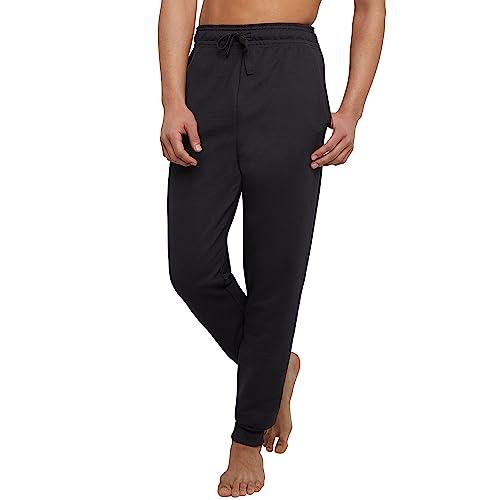 Hanes Mens Ecosmart Jogger Sweatpants, Midweight Fleece Lounge Pants, 30.5", Black, Medium US