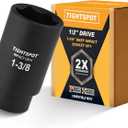 TIGHTSPOT 1/2" Drive 1-3/8 Inch Deep Impact Socket, 6-Point, CRV Steel