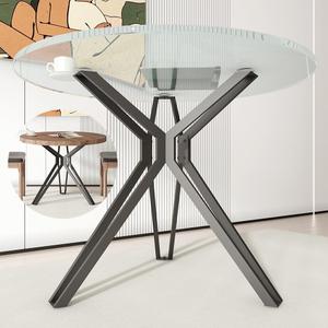 28 Inch Metal Pedestal Table Base with Suction Cups, DIY Coffee or Dining Table Legs Fits Glass, Marble, Wood Tops (Black, 28 inch)