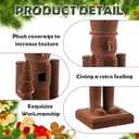 Chunful 3 Pcs Flocked Neutral Christmas Nutcracker Figure 15 Inch and 10 Inch Brown Green Velvet Wooden Nutcracker Soldier Christmas Decoration for Table Desktop Fireplace Home Decor