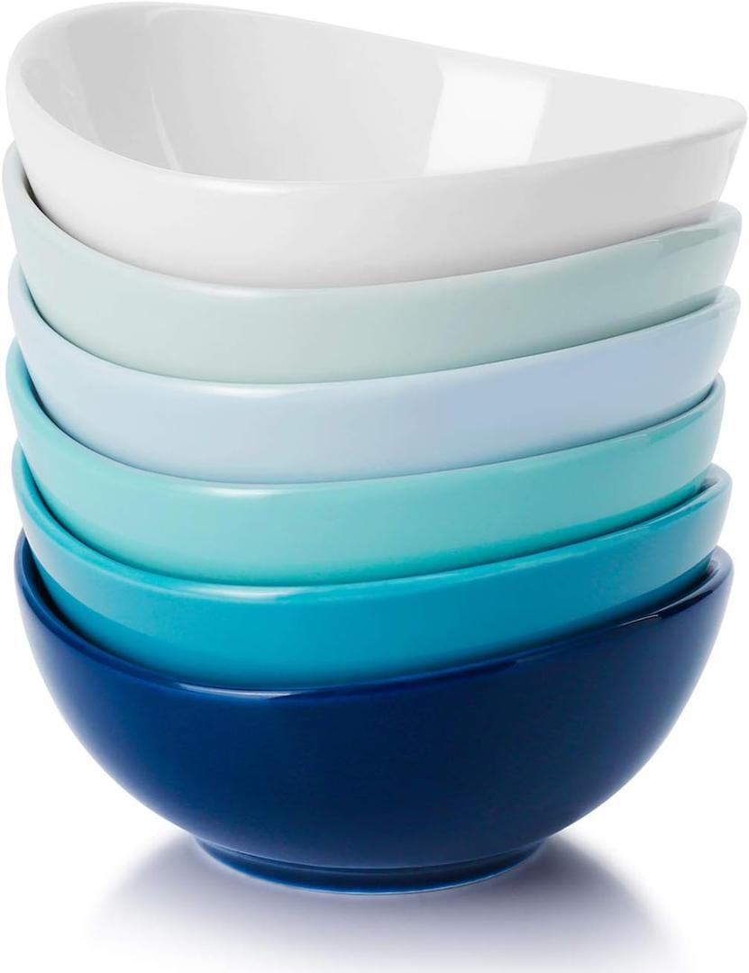 Sweese 4 Inch Porcelain Small 4 oz Bowls for Sauce | Charcuterie | Dipping | Snack | Condiment | Side Dishes Set of 6 - Microwave, Dishwasher and Oven Safe - Cool Assorted Color