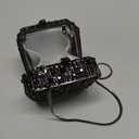 Boutique De FGG Women Metal Box Crystal Clutch Purse Evening Bag Wedding Bridal Rhinestone Handbags Party Clutch Bag,Mini