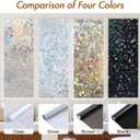 Haton Window Privacy Film, Stained Glass Rainbow Film Decorative Window Clings, Static Cling Sun Blocking Sticker Decal Covering Tint for Home Heat Control, Non-Adhesive, Brown 35.4" x 157.4"
