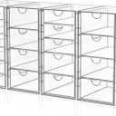 YFXCVSL Acrylic Makeup Organizer with 19 Drawers, 4 Pack Clear Storage Drawers, Bathroom Makeup Organizer for Palettes, Cosmetic, and Beauty Supplies,Ideal for Vanity, Cabinet,Desk Organization