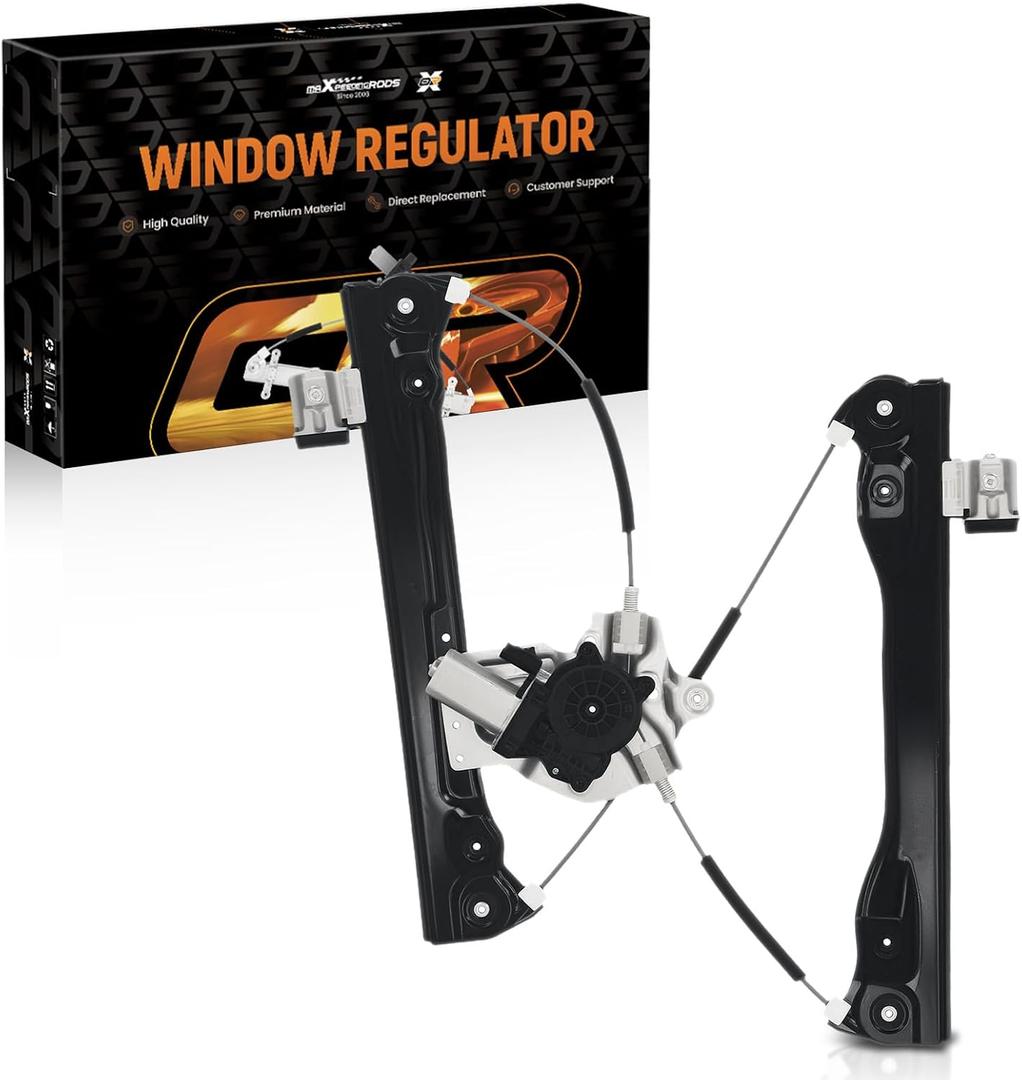 MaXpeedingrods Power Window Regulator with 2 Pins Motor Front Left for Chevrolet Cruze 2012-2016 Replaces 751-739 95265280, 95382556