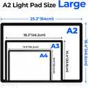 Heanolier Rechargeable A2(25.2" x 18.4") Light pad for Diamond Painting,Magnetic Light Board with Side Buttons,3 Color/6 Level Dimming,Wireless Light Box for Tracing,Light Table for Sketching,Drawing