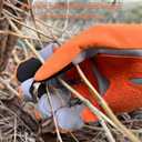 ZLUXURQ Gardening Gloves for Women and Men, Work Gloves for Yard Work (Large-9'', Tangerine(touchscreen))