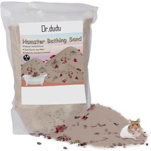 DR.DUDU Hamster Bath Sand, 2.8lb Dust Free Desert Sand or Potty Litter Sand for Hamster Chinchillas Gerbil Syrian Mice Small Animals (Beige, Flower Smell)