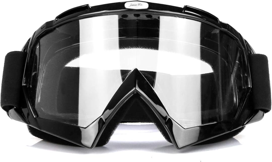 JAMIEWIN ATV Dirt Bike Motorcycle UTV MX OTG Offroad Goggles Clear Lens Anti UV Dustproof Anti Fog Racing Skiing Goggles for Men, Women, Youth and Kids