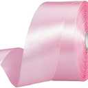 YASEO 1 1/2 Inch Pink Solid Satin Ribbon, 50 Yards Craft Fabric Ribbon for Gift Wrapping Floral Bouquets Wedding Party Decoration