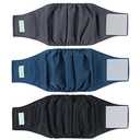 Wegreeco Washable Male Dog Belly Band (Stylish Pattern)- Pack of 3 - Washable Male Dog Belly Wrap, Dog Diapers Male (Black, Charcoal, Navy, X-Small)