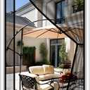 MAGZO Magnetic Screen Door Mesh 36'' x 80'', Reversible Left Right Offset Opening, Upgraded Polyester Material, Cat Friendly, Netting for Sliding Glass/Patio Doors, Annoying Creatures-Resistant, Black
