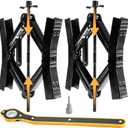 Camper Wheel Chock Stabilizer 2 Sets, Double Speed Heavy Duty Truck RV Tire Scissor Locking X Chock, Camper Accessories for Travel Trailers Tire Chalks, Anti Rust Coating, Fit for 3.5 to 12