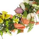 National Tree Company 22 in. Ferns and Flowers Easter Wreath, Artificial Spring Wreath with Pastel Easter Eggs, Indoor or Covered Outdoor Décor
