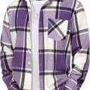 COOFANDY Mens Flannel Shirt Long Sleeve Lightweight Plaid Shirt Casual Button Down Shirts Jacket (X-Large, Purple)