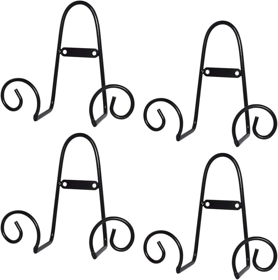 MOCOUM 4 Pack Wall Mount Plate Display Stands, Medium Wall Easel Holder Plate Hanger Vertical Plate Stand Holders, Wall Display Picture Frame Stand for Decorative Plates, Arts (Circle, 6 inch)