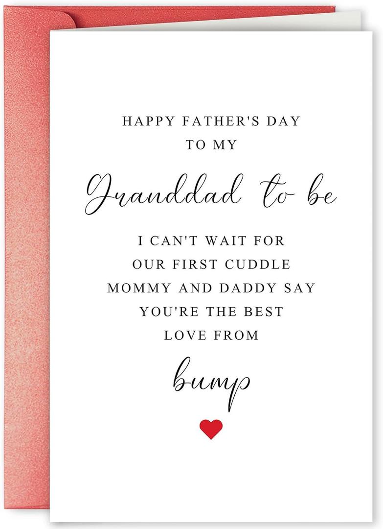 2 x Grandad to Be Father's Day Card, Fathers Day Card from Bump Baby, Happy Father's Day to My Grandad to Be, (Mix postcards)