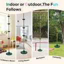 DECORLIFE Tree Swing for Kids, Adjustable Rope Swing Disc Swing for Outside with Platform Carabiners and Strap Outdoor, Playground Accessories, Green