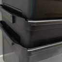 IRIS USA File Box, Plastic File Organizer with Lids for Letter/Legal File, Portable Document Box For Moving, Storage Bin with Durable and Secure Lid, Stackable Nestable BPA-Free, Black 35 Qt. 4 Pack