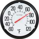 La Crosse 104-134 13.25 Round Indoor/Outdoor Analog Dial Thermometer