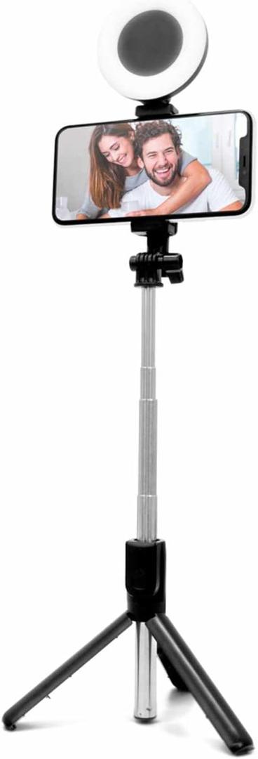 Helix/Retrak Tripod Selfie Stick with LED Ring Light Black